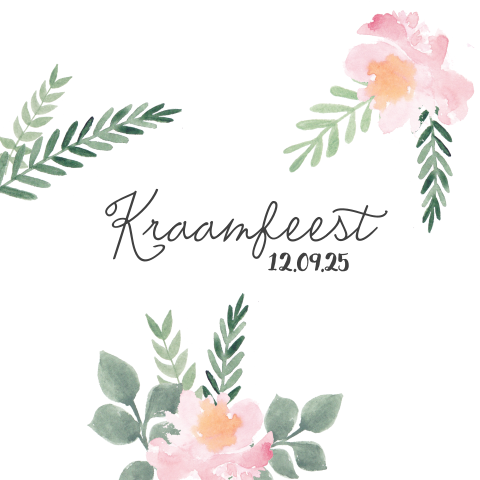Bohemian kraamfeest kaartje in watercolor