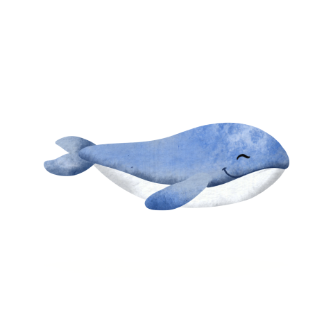 Lieve sluitsticker met illustratie van walvis