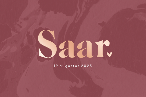 Trend geboortekaartje voor meisje roségoudfolie