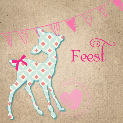 Origineel kraamborrelkaartje met hertje