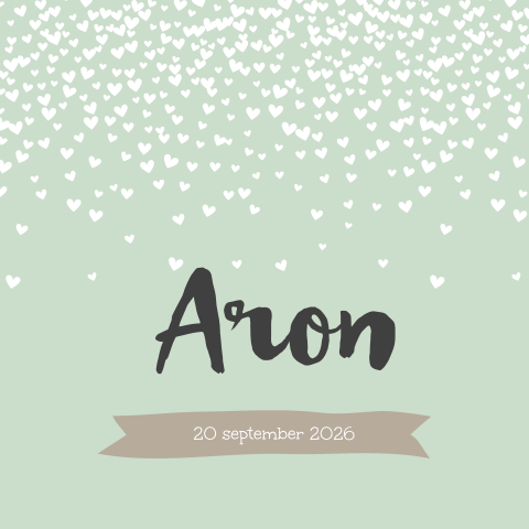 Lief babykaartje met hartjes regen 