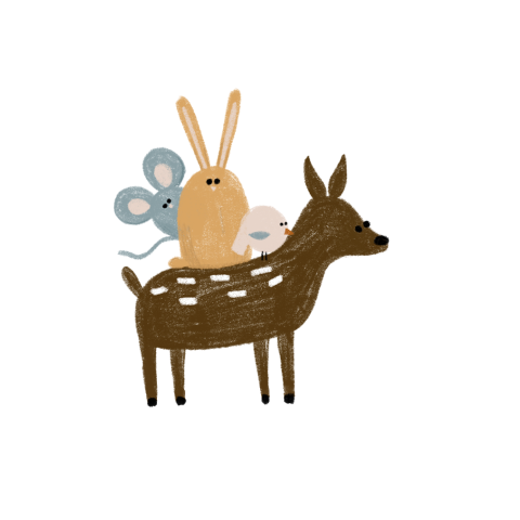 Feestelijke sluitsticker met getekende dieren