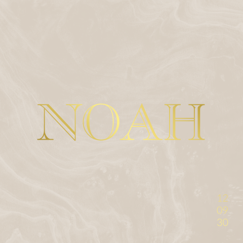 Luxe geboortekaartje met marmer-look en goudfolie