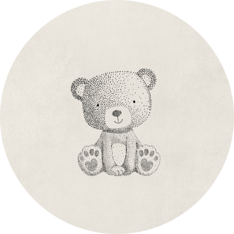 Sluitsticker met handgetekend beertje