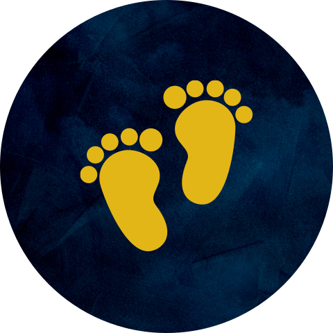 Sluitsticker met voetjes en velvet-look