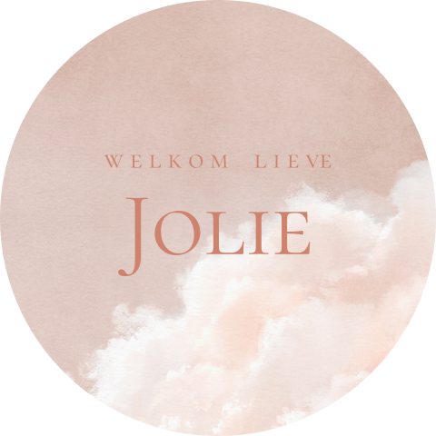 Raamsticker rond met roze wolken