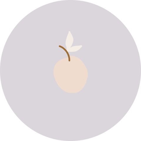 Lila sluitsticker met illustratie appeltje