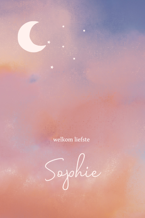 Staand tuinbord dromerig met pastelkleuren en maan