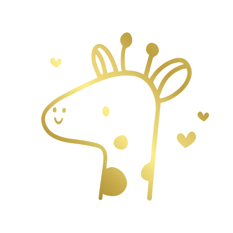 Sluitsticker met goudfolie giraffe