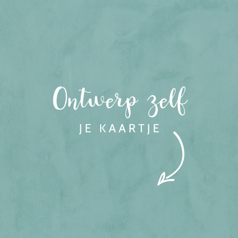 Zelf te maken geboortekaartje met velvet-look in trendkleur turquoise