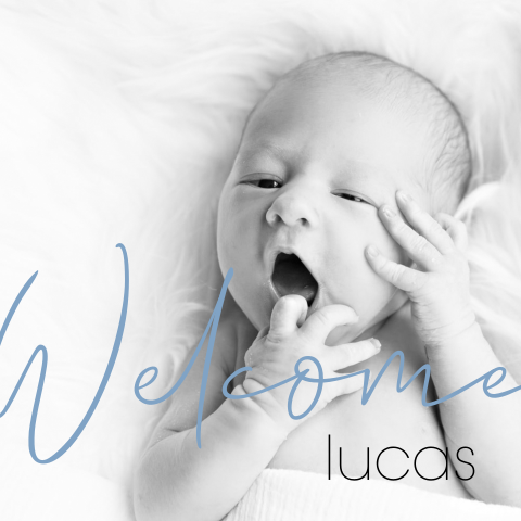 Zelf maken vierkant geboortekaartje met foto