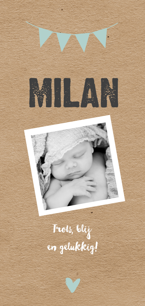 Fotokaartje met kartonlook