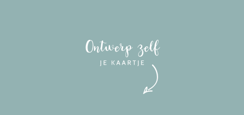 Maak zelf je eigen geboortekaartje met trend kleur zeegroen