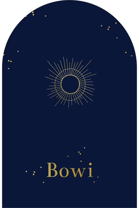 Origineel unisex geboortekaartje met goudfolie in de vorm van een arch