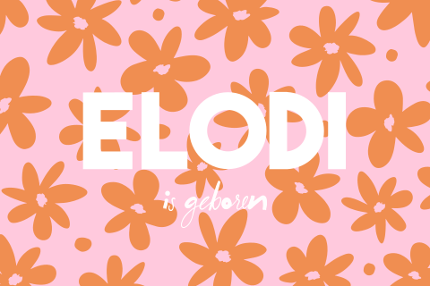 Trend geboortekaartje meisje met colourblocking bloemen