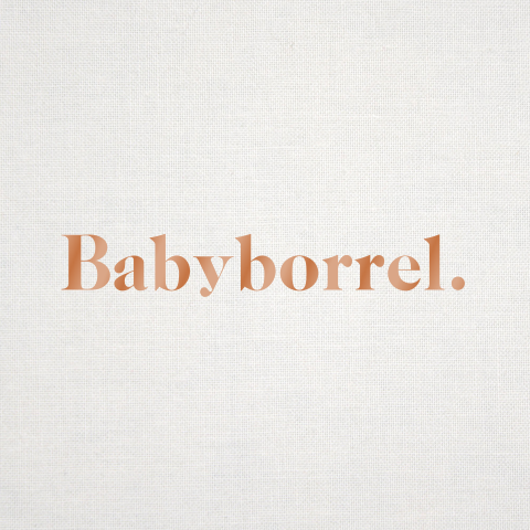 Kraamborrel uitnodiging linnen-look met hoogglans