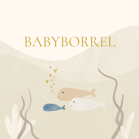 Babyborrelkaartje met onderwaterwereld thema en vissen