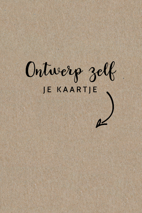 Blanco staand echt kraft-geboortekaartje