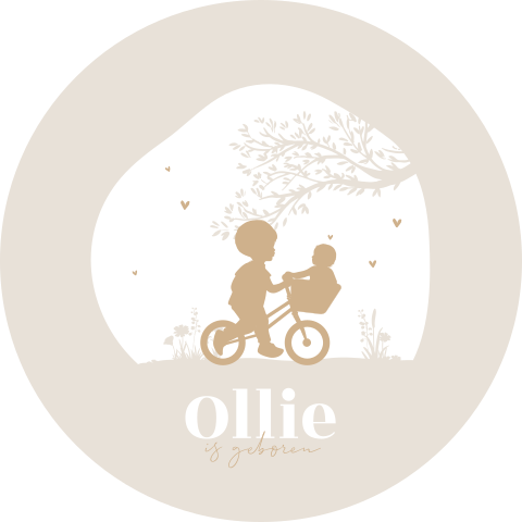 Tuinbord met silhouetjes op een fiets