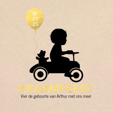 Hip kraamfeestkaartje met silhouet