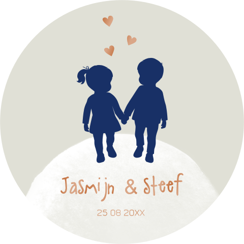 Luxe geboortekaartje met hoogglans en wereldbol voor een tweeling