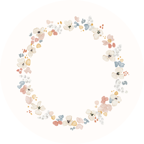 Lieve sluitsticker met bloemenkrans