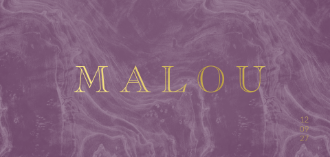 Geboortekaartje meisje donker paars marmeren look met goudfolie