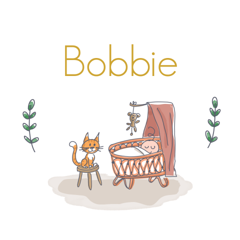 Raamsticker rond met wiegje en katje