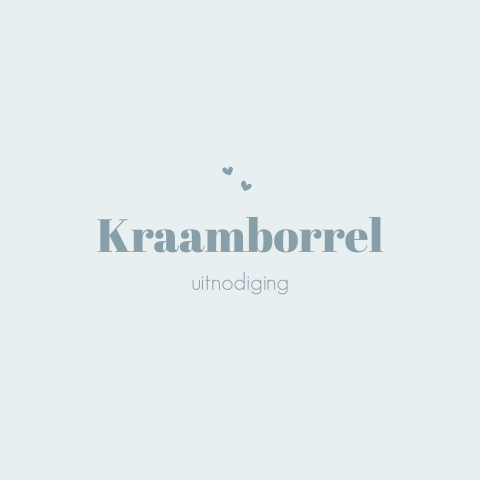 Kraamborrel uitnodiging blauw met hartje