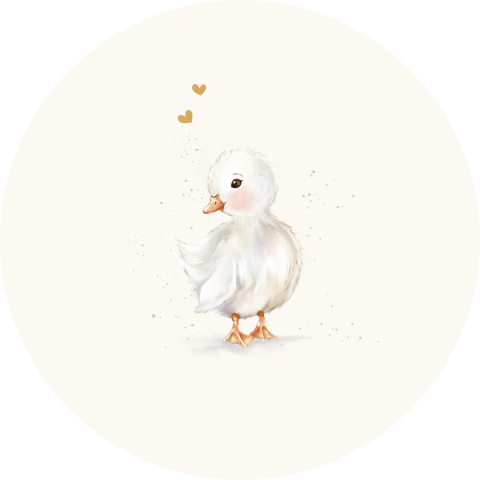 Lieve sluitsticker met illustratie eendje