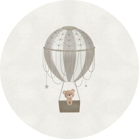 Sluitsticker neutraal met beertje in luchtballon