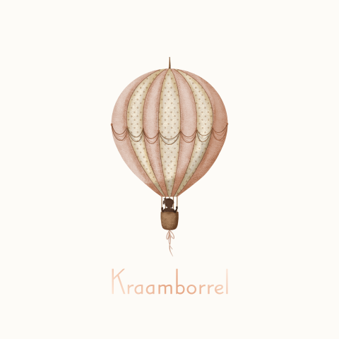 Kraamborrelkaartje met tekst in roségoudfolie