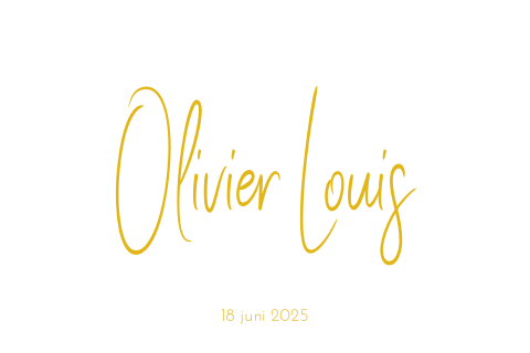 Minimalistisch babykaartje met sierlijke letters