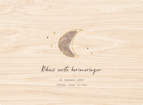 Memorybox met taupekleurige maan en sterren