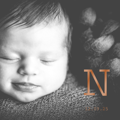 Geboortekaartje hoogglans met foto voor een jongen