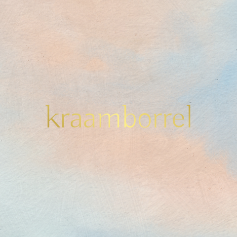 Kraamborrel uitnodiging watercolour met goudfolie