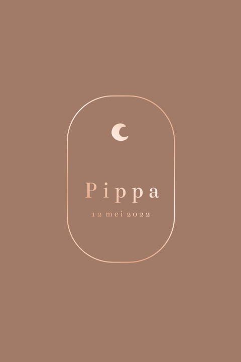 Minimalistisch geboortekaartje voor meisje met roségoudfolie