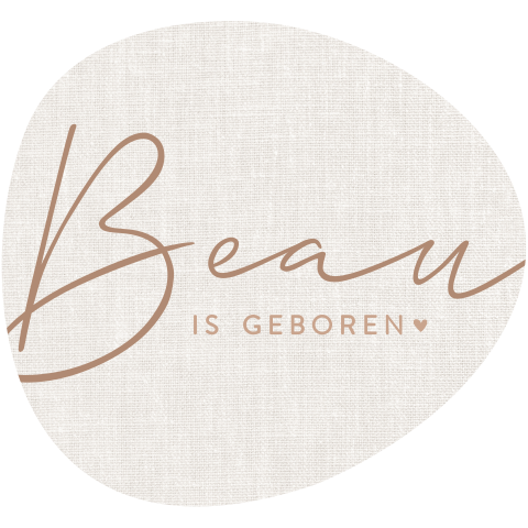 Origineel organisch geboortekaartje met linnen look