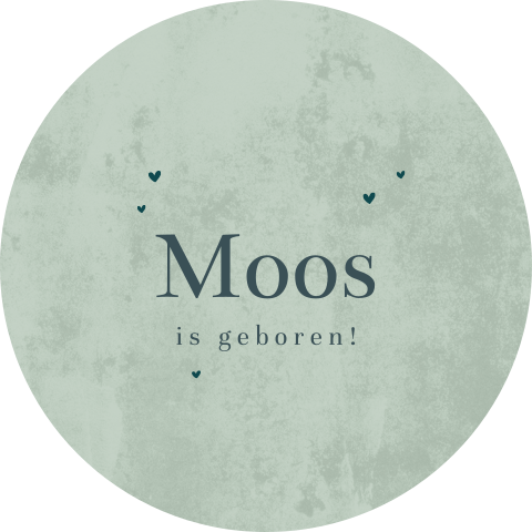 Tuinbord rond groene velvet-look met hartjes