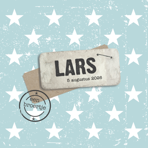 Vintage geboortekaartje sterren