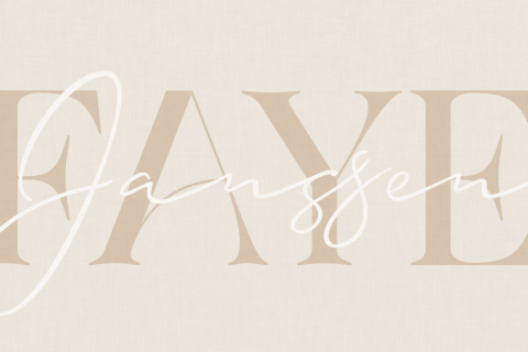 Klassiek geboortekaartje beige met typografie