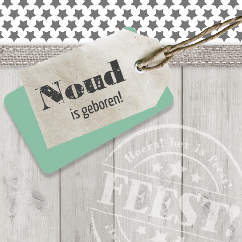 Stoer en modieus kraamborrel kaartje voor jongetje