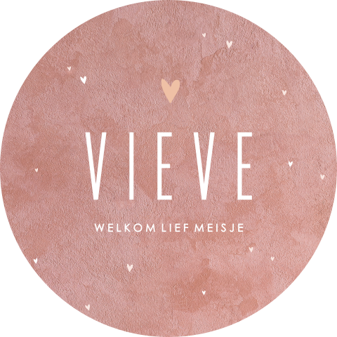 Raamsticker met oudroze velvetlook en hartjes