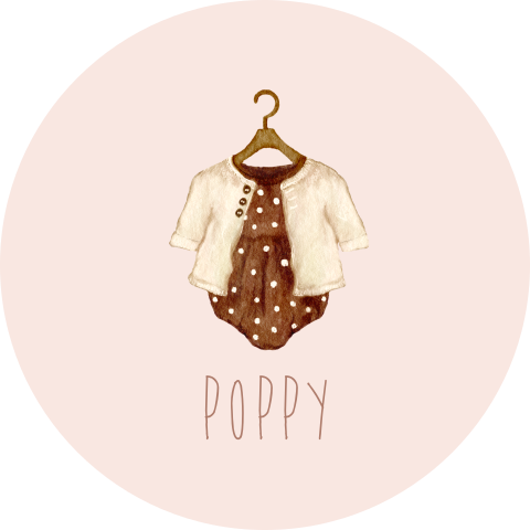 Ronde raamsticker roze met babykleertjes