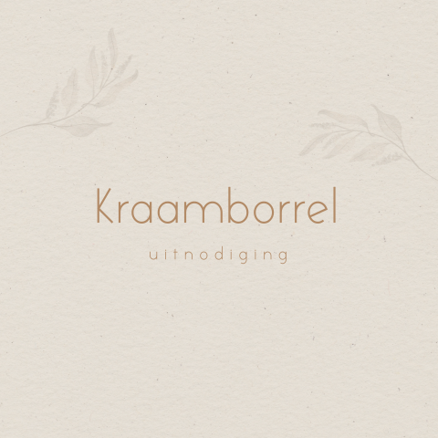 Kraamborrel uitnodiging met watercolour takjes