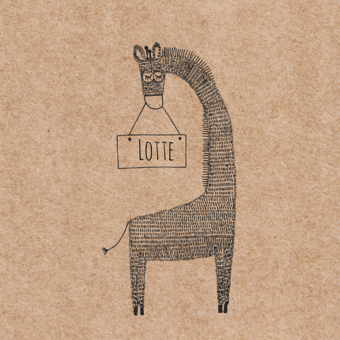 Geboortekaartje dochter giraf