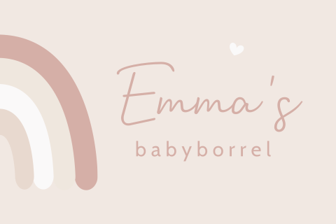 Kraamborrel uitnodiging beige met regenboog