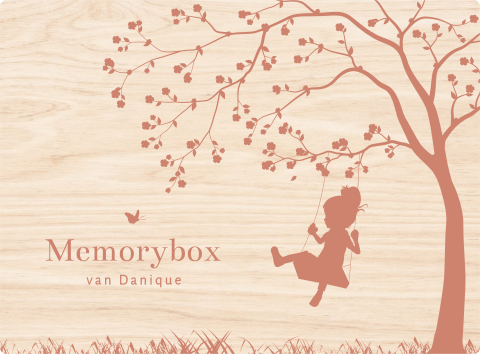 Memorybox met silhouet van schommelend meisje