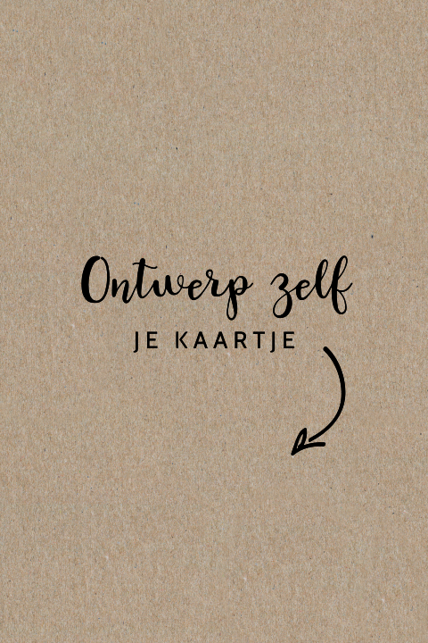Blanco staand echt kraft-geboortekaartje