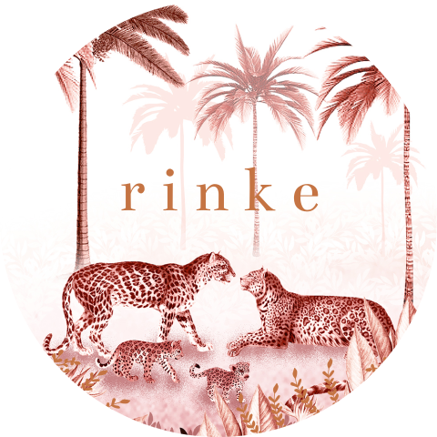 Sluitsticker met panter gezin in roodtinten